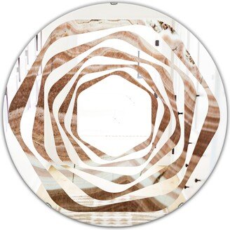 Designart 'Crystals minerals and stones' Printed Modern Round or Oval Wall Mirror - Whirl