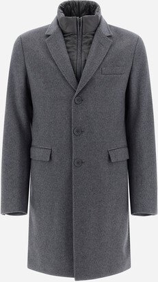 Cashmere Coat With Nylon Ultralight Bib-AB