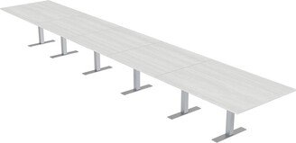 Skutchi Designs, Inc. 22' Rectangular Modular Boardroom Table With Metal T-Bases Power Units