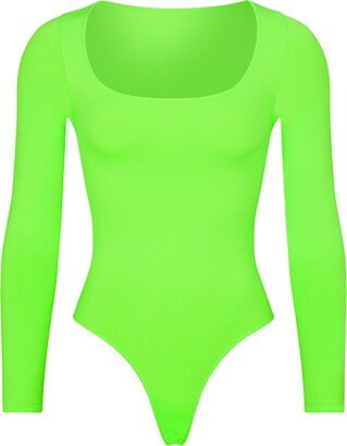 ESSENTIAL BODYSUITS Essential Long Sleeve Scoop Neck Bodysuit | Neon Green