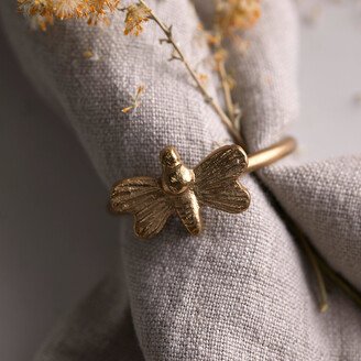 Brass Bee Napkin Rings, Set of 4