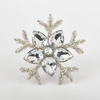 Saro Lifestyle Napkin Ring Collection Snowflake Design Napkin Ring, Set of 4