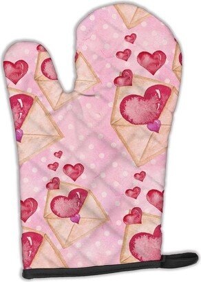 Watercolor Pink Love Letter Oven Mitt