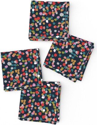 Confetti Cocktail Napkins | Set Of 4 - Ashley Dots By Shelbyallison Dot Dotted Polka Colorful Modern Cloth Spoonflower