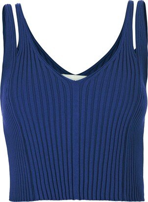 Salanida Donna Ribbed Crop Top Navy