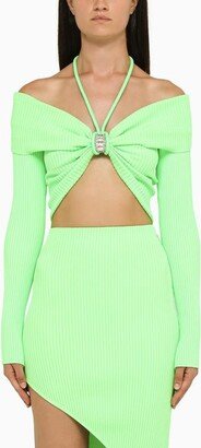 Ribbed neon cropped body