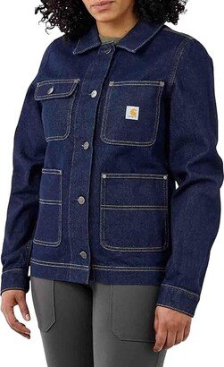 Relaxed Fit Denim Chore Coat (Basin) Women's Clothing