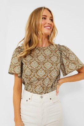 Hyacinth House Moss Printed Molli Blouse