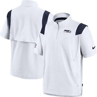 Men's White Seattle Seahawks Coaches Chevron Lockup Pullover Top