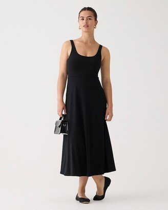 Scoopneck A-line midi dress in matte jersey