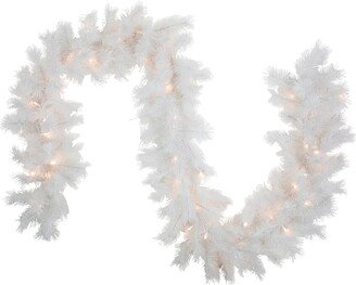 Northlight 9Ft Pre-Lit White Alaskan Pine Artificial Christmas Garland