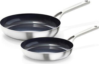 Mira Tri-Ply Stainless Steel Non-Stick 2 Piece Frying Pan Set