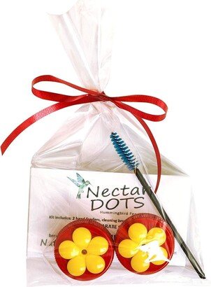 Nectar Dots Hummingbird Feeder Kit - Feed Right From Your Hand Includes Easy Instructions & Cleaning Brush