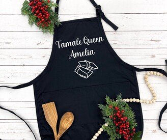 Personalized Tamale Queen Apron, Cooking, Baking, Tamale, Kitchen, Christmas Gift, Gifts, Women, Apron Gift - Free Fast Shipping