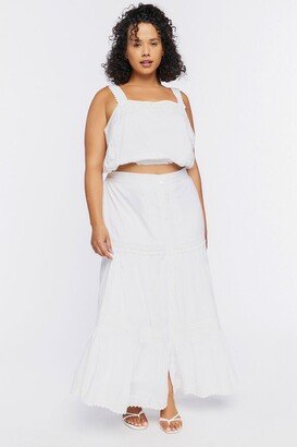 Plus Size Tiered Maxi Skirt