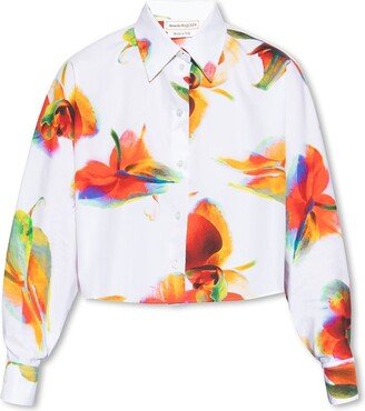 Floral Printed Cropped Shirt