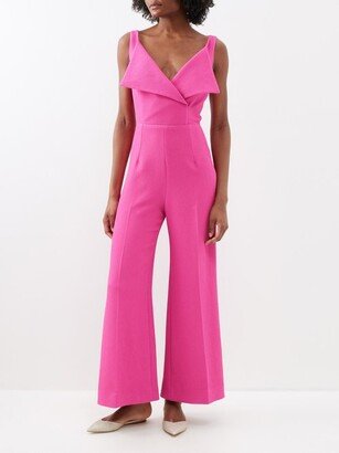 Antica Folded-neckline Crepe Jumpsuit