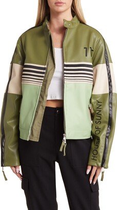 The Racer Colorblock Faux Leather Jacket