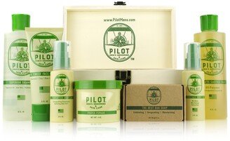 Pilot Men's Grooming & Skin Care 8-Pc. Signature Grooming & Skin Care Set - Tan/green