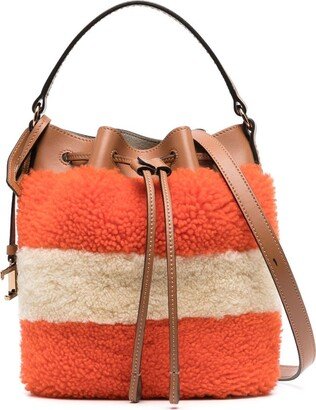 Colour-Block Fleece Bucket Bag