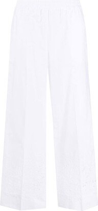 Broderie-Anglaise Straight-Leg Trousers