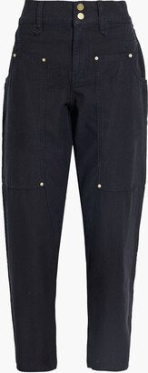 Cotton-twill tapered pants