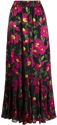 Eliza floral drawstring maxi-skirt