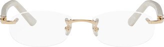 Gold & White Oval Glasses