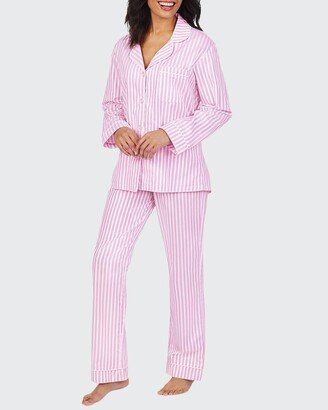 3D Striped Cotton Long-Sleeve Classic Pajama Set-AA