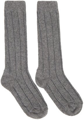 Grey Rib Stitch Socks