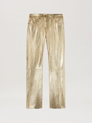 Laminated Leather Pants