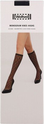 Monogram knee high socks