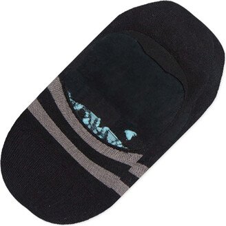 Black Striped No Show Socks