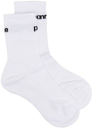 Rabanne Logo Intarsia Ribbed Socks