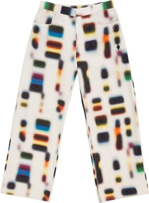 Aop Spectrum wide-leg cotton trousers