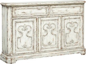 Harper 3 Door 2 Drawer Credenza Distressed Cream - Treasure Trove Accents