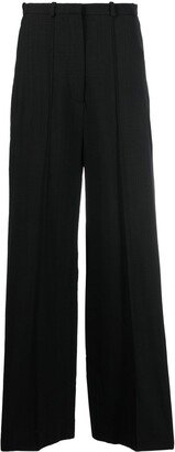 High-Waisted Flared Trousers-AF