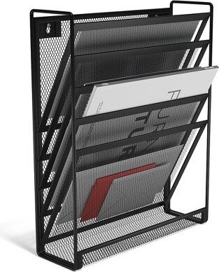 TRU RED 5-Pocket Mesh Letter Wall File Black (TR57582-CC)