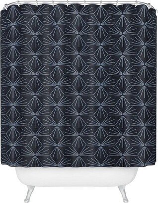 Holli Zollinger Sun Tile Dark Shower Curtain Navy