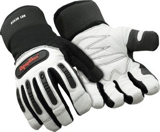 Men's Fiberfill Insulated Tricot Lined White Leather Gloves