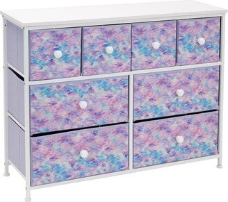 Drawer Fabric Dresser for Office Home and Bedroom Purple