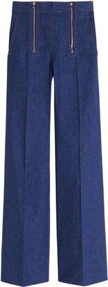 High-Waisted Flared Jeans-AK