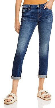 Le Garcon Mid Rise Distressed Slim Boyfriend Jeans in Azure