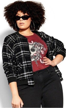 CCX | Women's Plus Size Bomber Check - Black Check - 24W