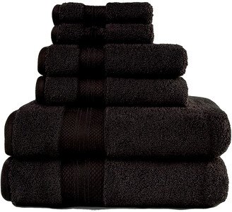 Turkish Highly Absorbent Solid 6Pc Ultra-Plush Turkish Cotton Towel Set-AF