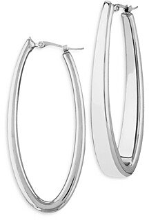 Large Oval Hoop Earrings in Sterling Silver - 100% Exclusive