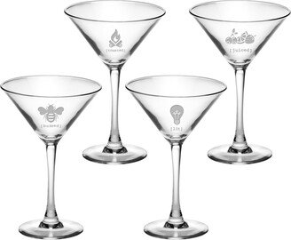 Susquehanna Set Of Four 7.25Oz Tipsy Martini Glasses