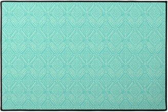 Door Mats: Textural Diamonds - Blue Door Mat, Blue