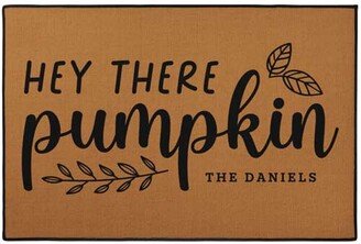 Door Mats: Hey Pumpkin Door Mat, Brown