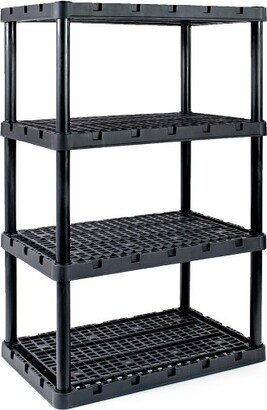 4 Shelf Knect-A-Shelf Ventilated Light Duty Storage Unit 36 x 24 x 56 Organizer System for Home, Garage, Basement, and Laundry, Black